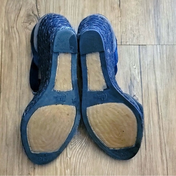 Castaner Grey & BlueSuede Blue Rope Wedge Ankle Wrap Sandals 36. Espadrilles. - Picture 4 of 8